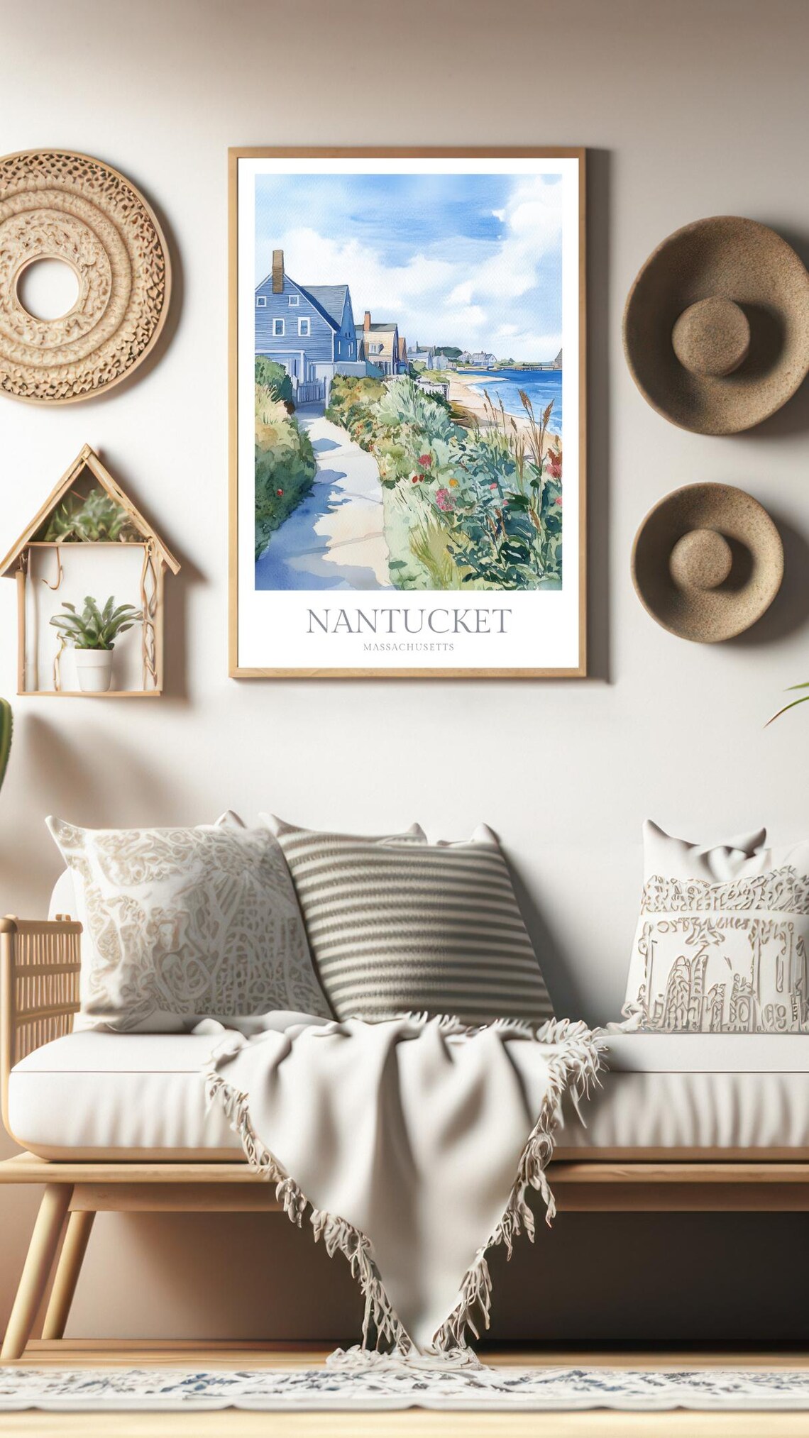Nantucket Massachusetts Watercolor Travel Poster - Image 3