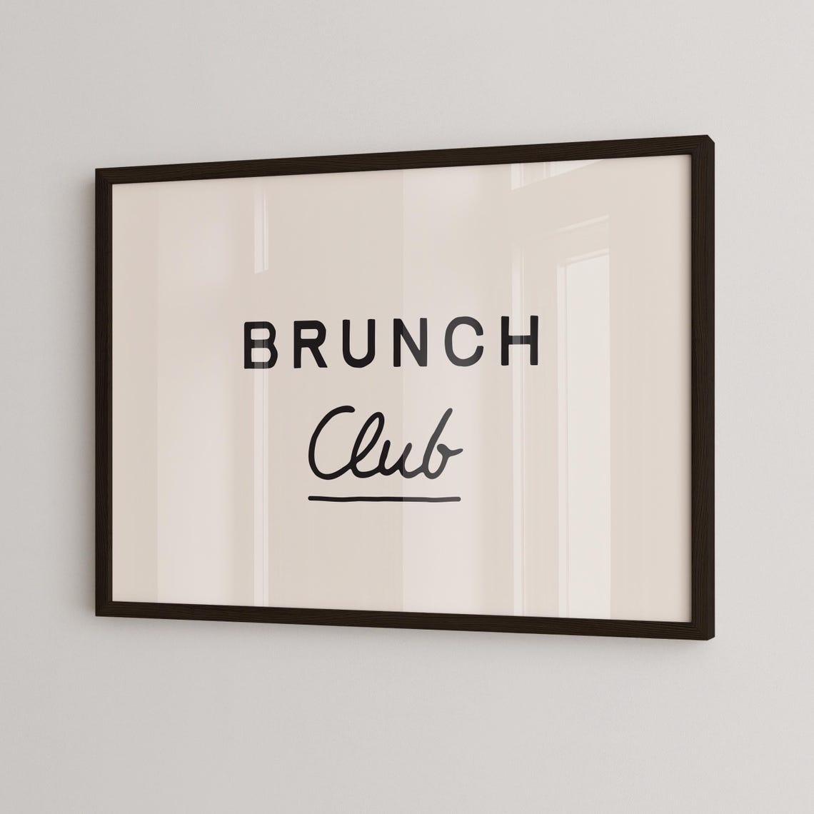 Brunch Club Minimalist Black Typography Modern Kitchen Poster