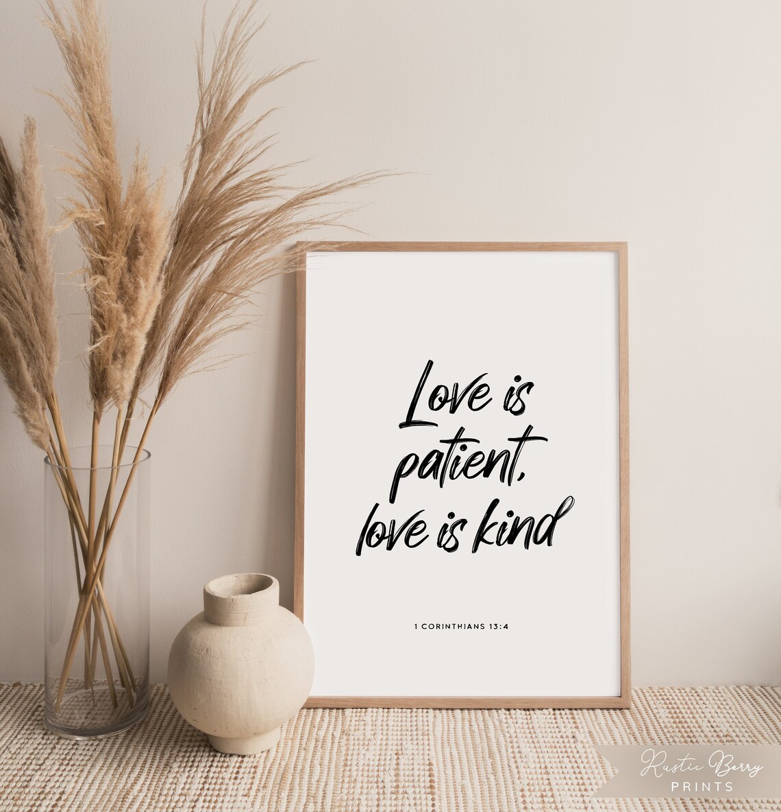 1 Corinthians 13:4 Love Is Patient Love Is Kind Wedding Scripture Wall Art Poster