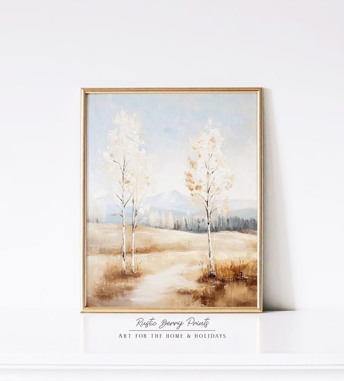 Rustic Fall Landscape Painting Wall Art Vintage Print Warm Tones Cottagecore Academia Art - Image 2