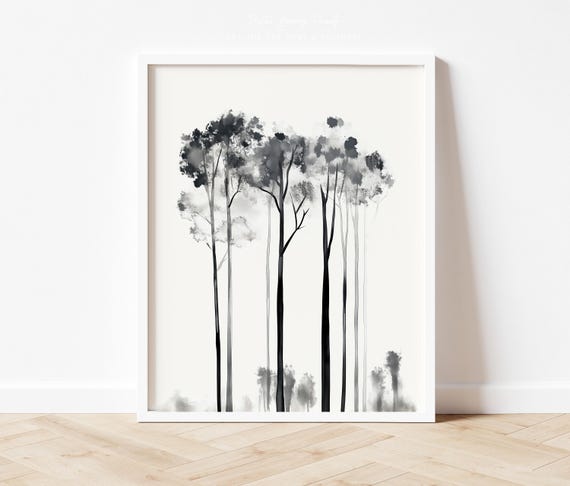 Vintage Trees Art Print Wall Art Painting Trendy Wall Art Wall Decor Room Art Apartment Decor Art