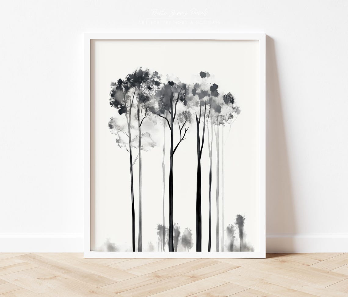 Vintage Trees Art Print Wall Art Painting Trendy Wall Art Wall Decor Room Art Apartment Decor Art