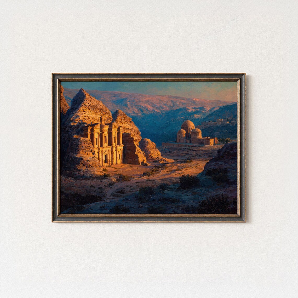 Petra Jordan Ad Deir Monastery Desert Sunset Ancient Painting Poster
