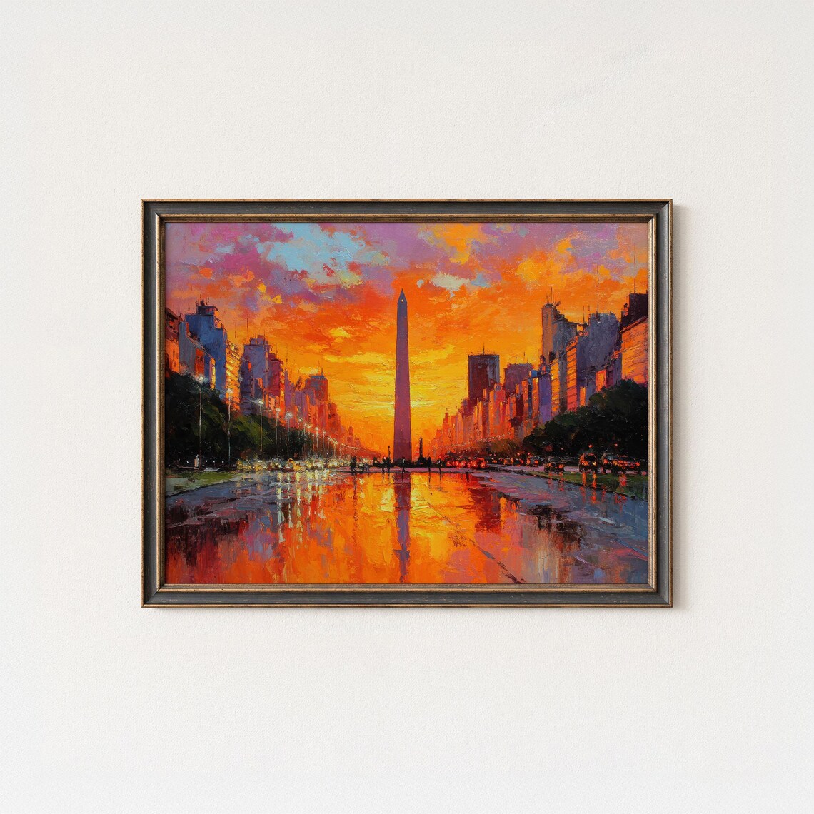 Buenos Aires Obelisco Print Argentina Sunset Cityscape Wall Art
