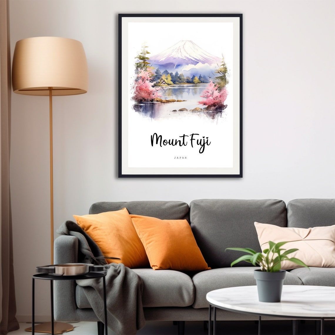 Mount Fuji Japan Snowcapped Peak Cherry Blossom Watercolor Poster - Image 4