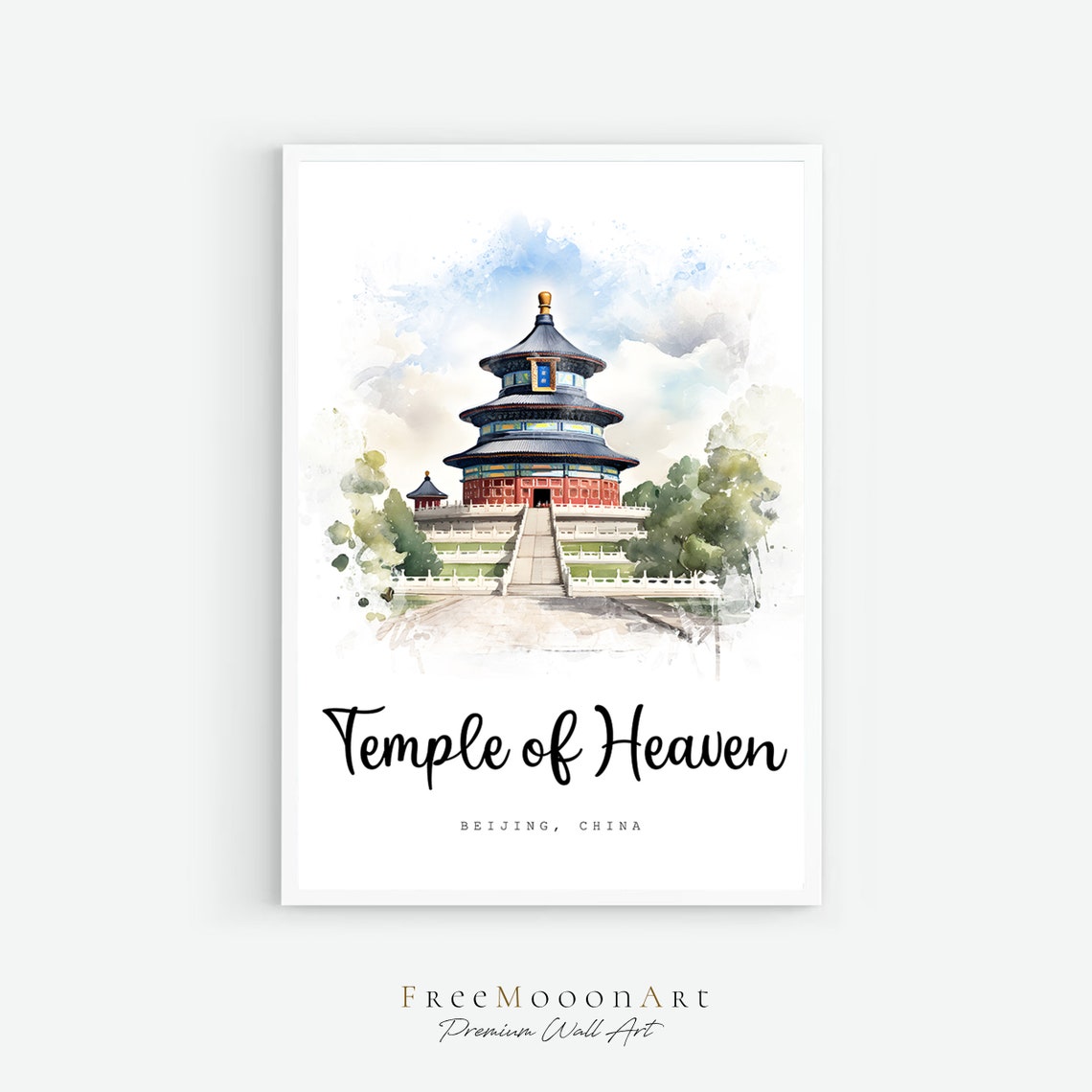 Temple Of Heaven Beijing China Travel Poster Beijing City Print China Wall Art Prints Art Beijing Watercolor Painting