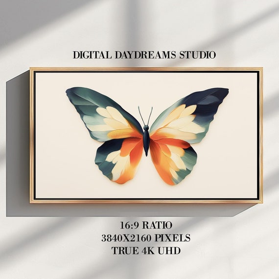 Butterfly Frame Tv Art Bold Butterfly Painting Beautiful Brushstrokes Modern Natural Art