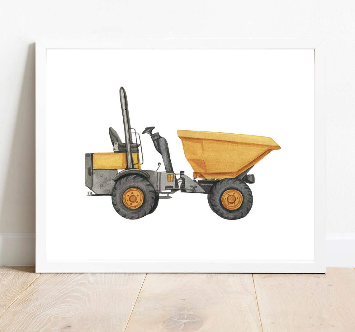 Site Dumper Watercolor, Boy Nursery Decor