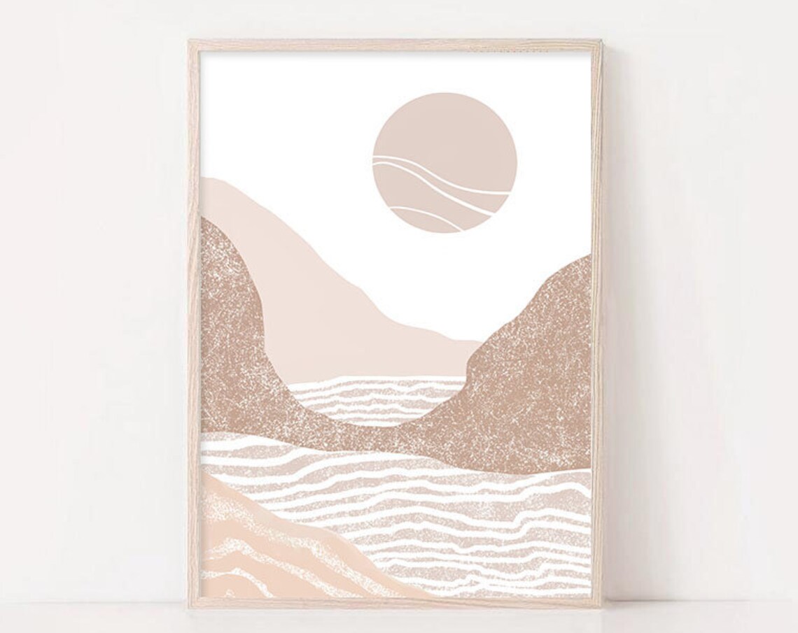 Abstract Sun Art Print, Mid Century Modern Boho
