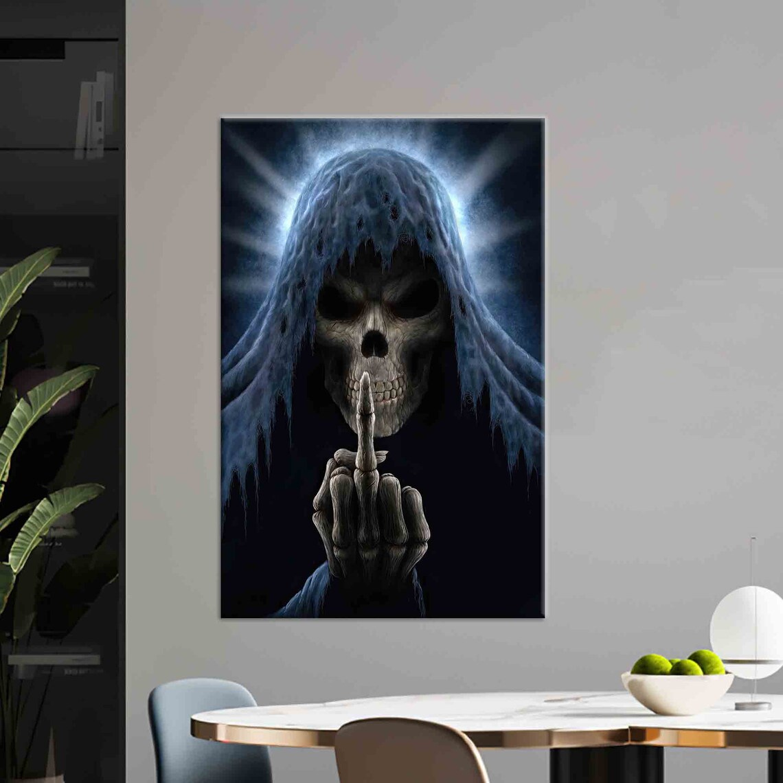Middle Finger Art, Satanic Demon Skull Artwork