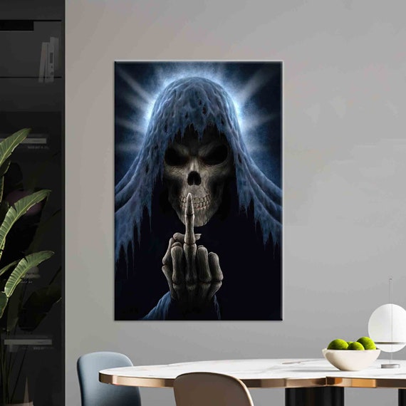 Middle Finger Art, Satanic Demon Skull Artwork