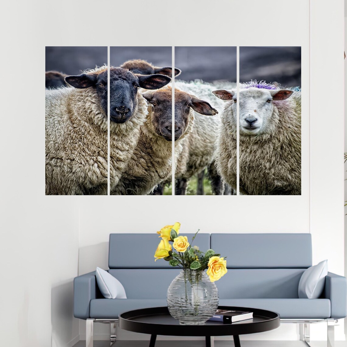 Sheep Glass Wall Decor, Farm Animal Art Print - Image 3