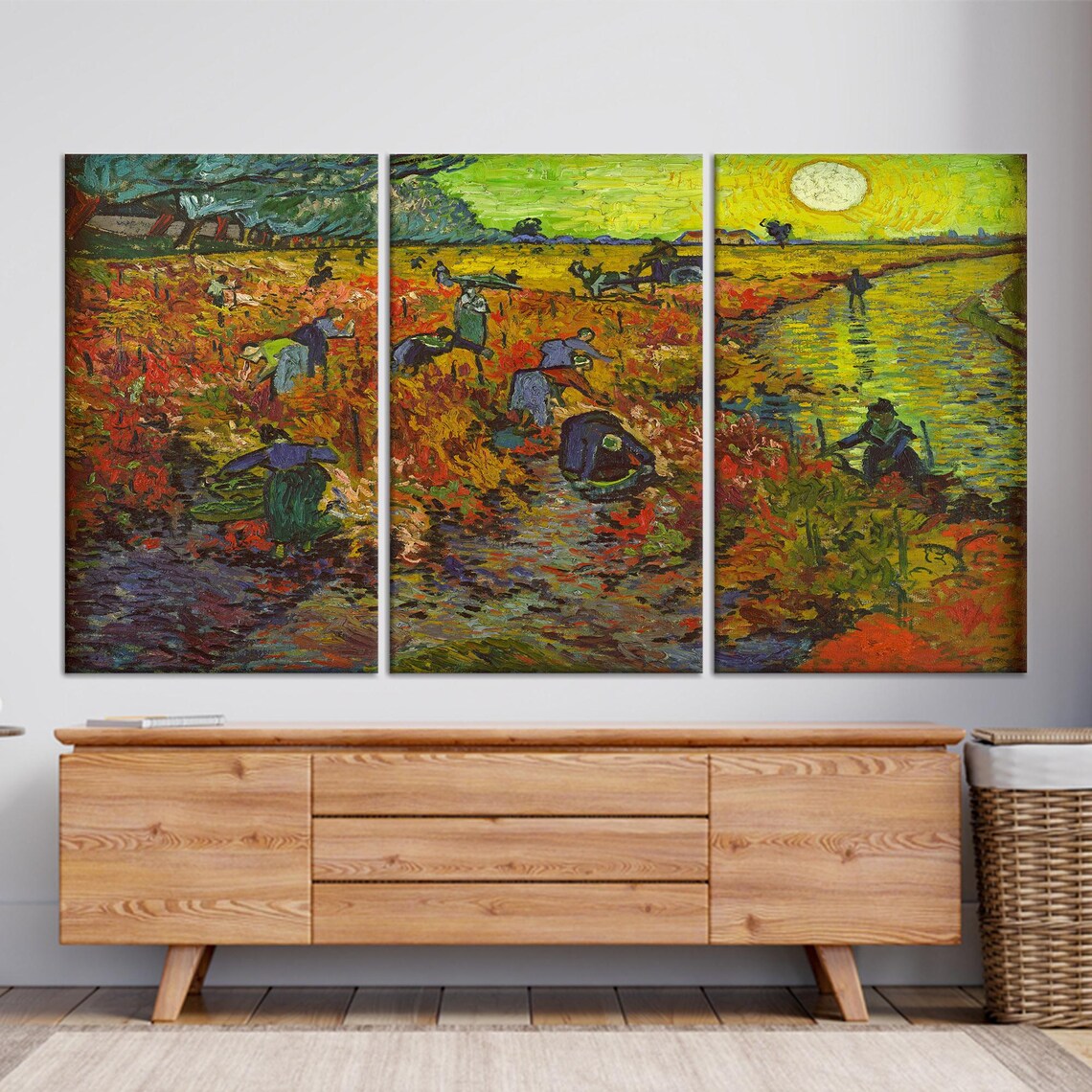 The Red Vineyard, Van Gogh Field Landscape Poster - Image 3