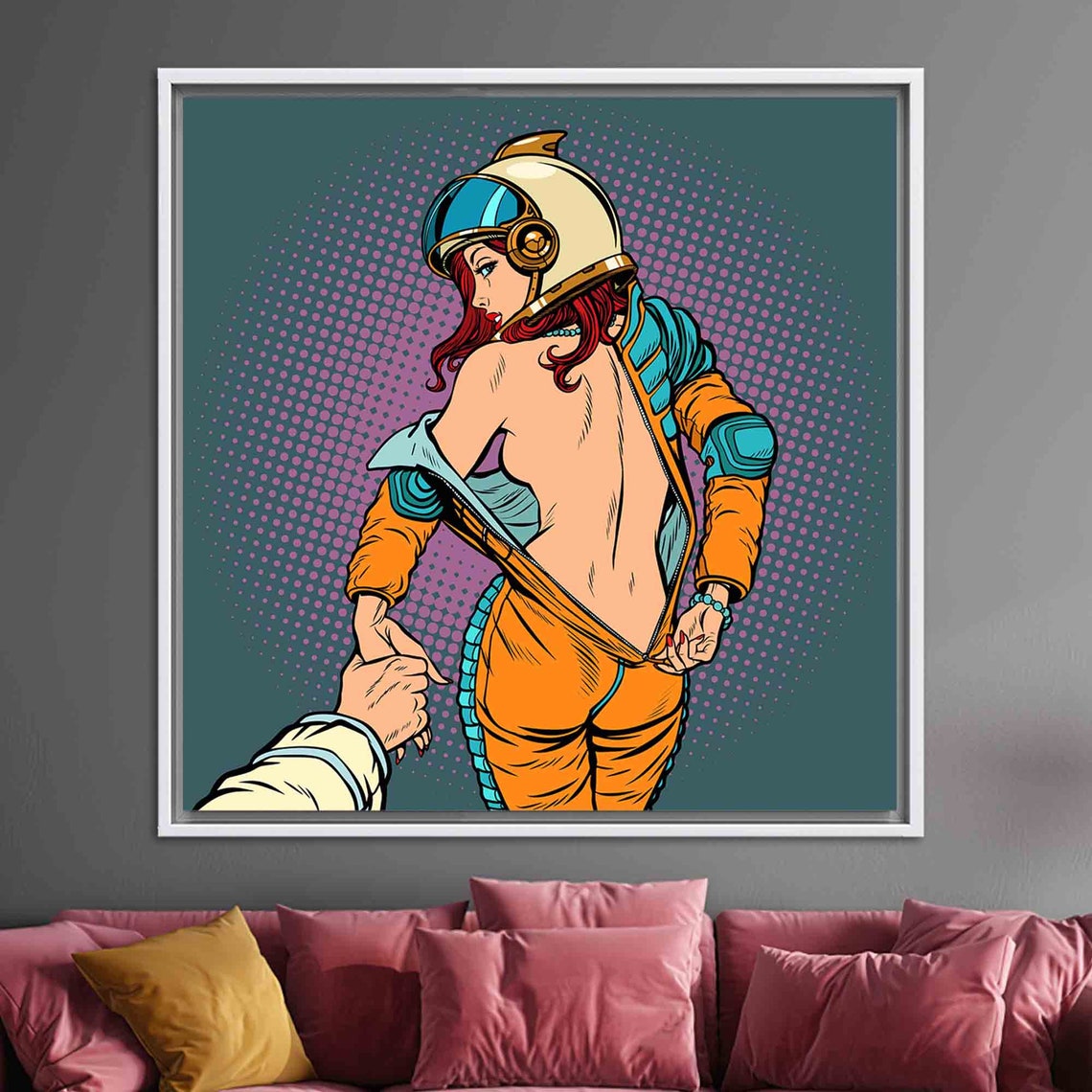 Astronaut Woman Abstract Wall Art Print - Image 4