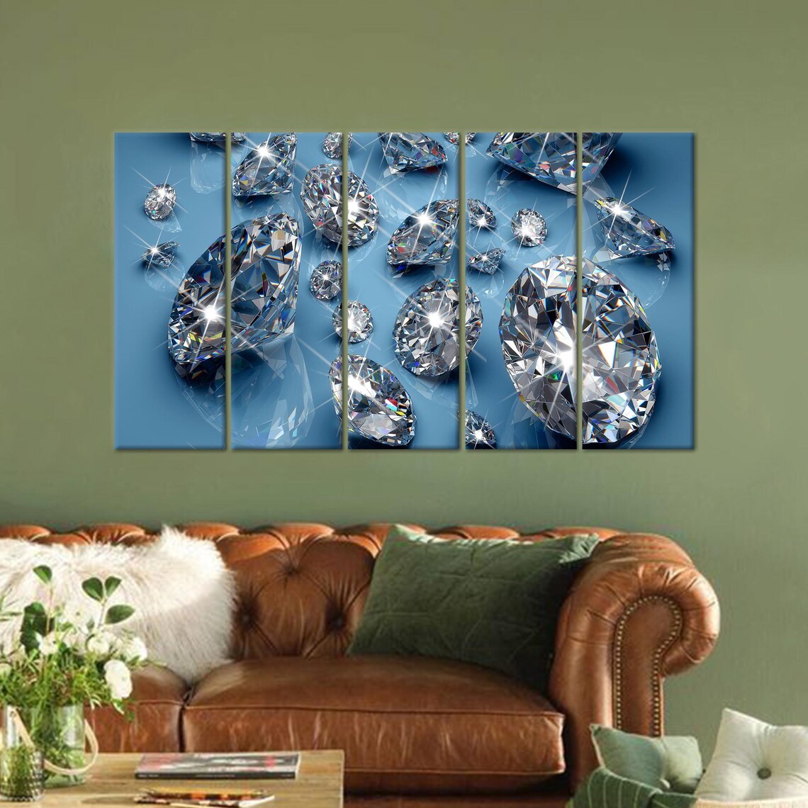 Modern Tempered Glass Diamond, Bedroom Decor - Image 2