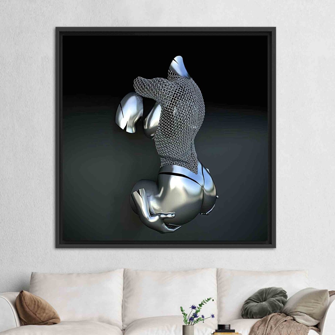 Metallic Couples Art, Abstract Modern Artwork - Image 3