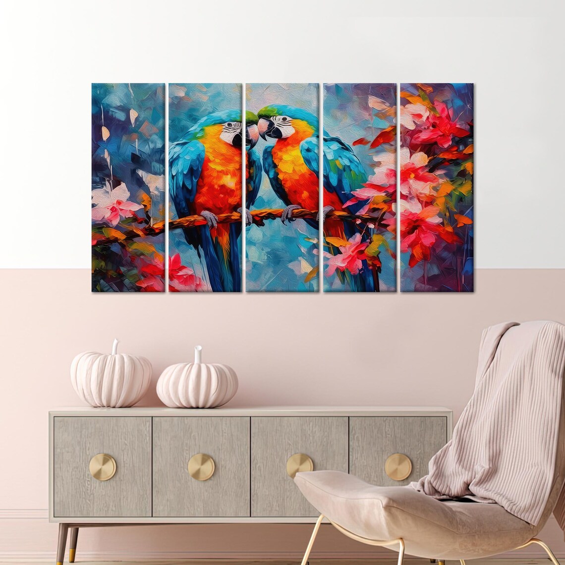 Two Parrot Wall Decoration, Christmas Decor - Image 2