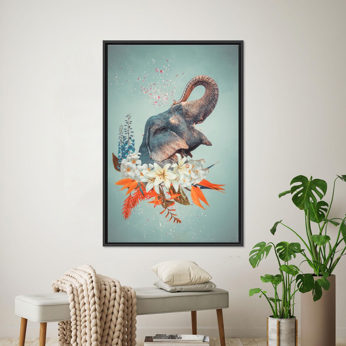 Elephant Art, Modern Animal Decor Gift For Her - Image 2