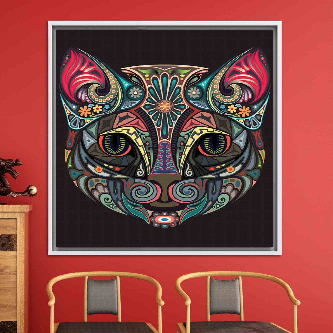 Cat With Green Eyes, Cat Lover Gift Art Print - Image 4