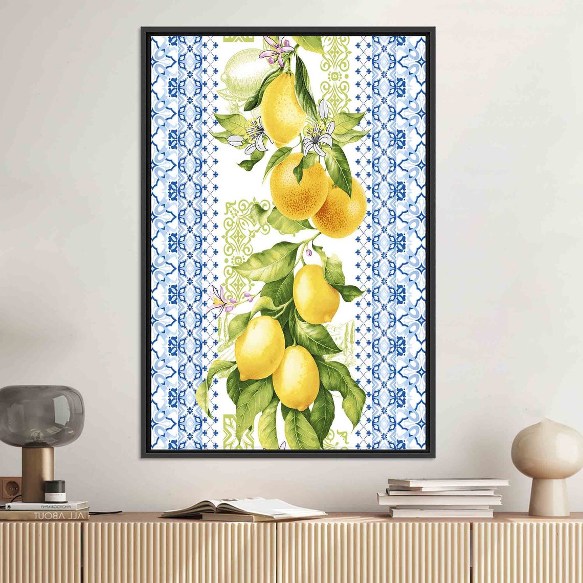 Lemon Pattern Art, Modern Gift For Him - Image 3