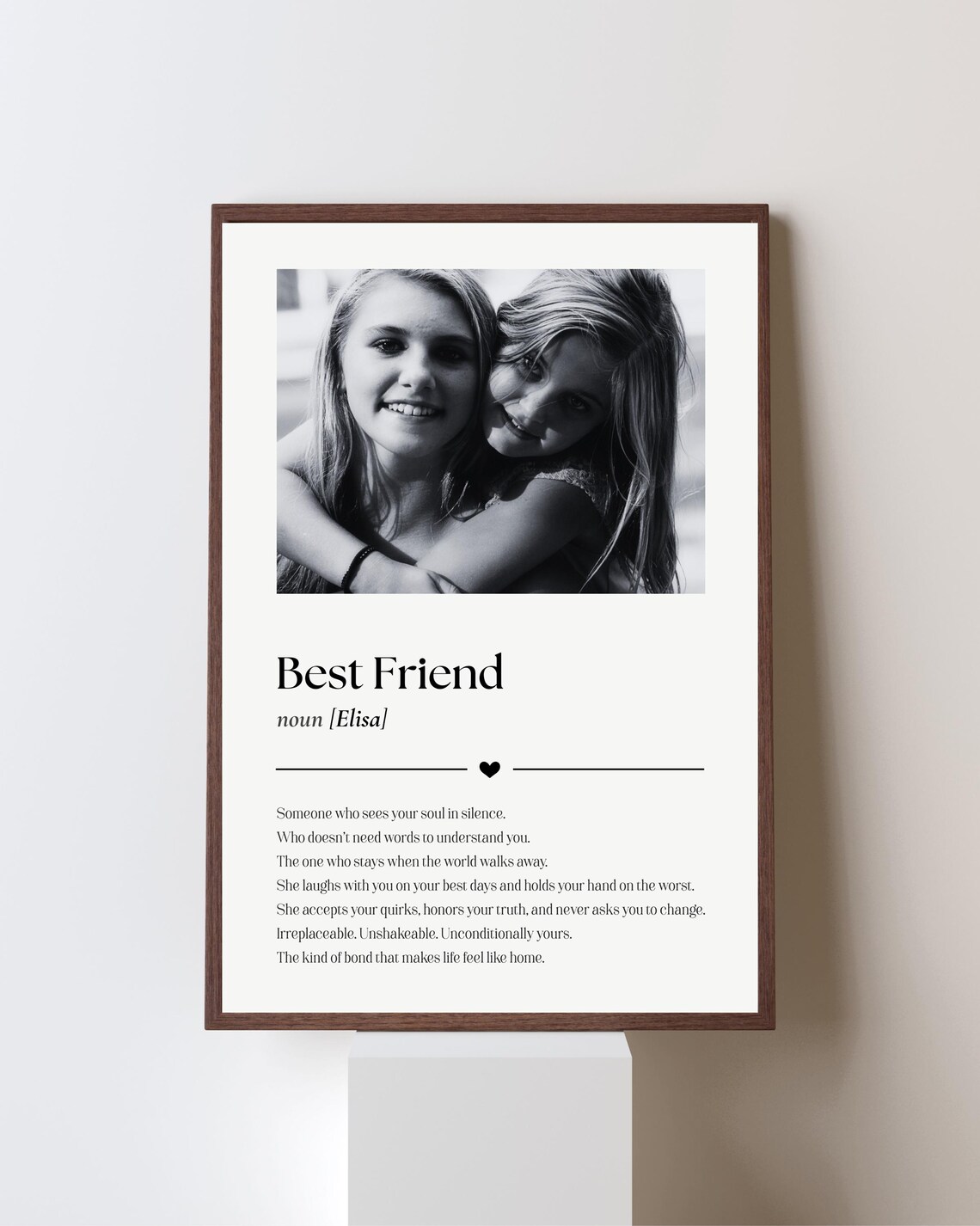 Best Friend Definition, Personalized Friendship Poster