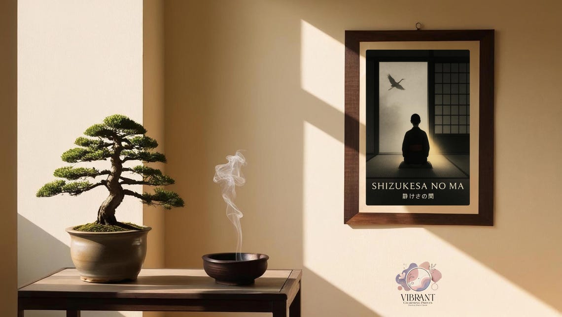 Shizukesa No Ma Japandi Wall Art, Zen Stillness Print - Image 4