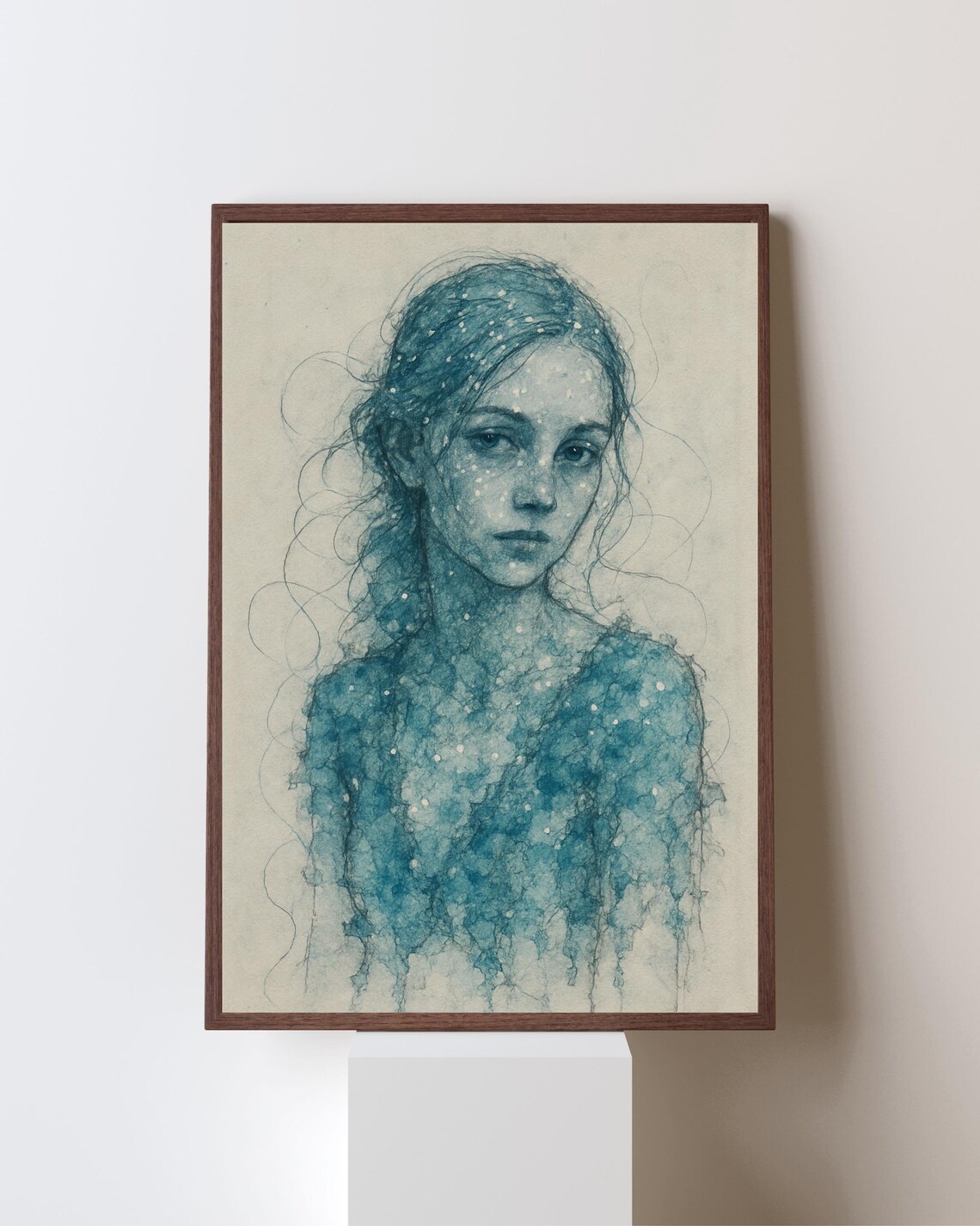 Snowfall Woman Portrait, Winter Night Portrait - Image 4
