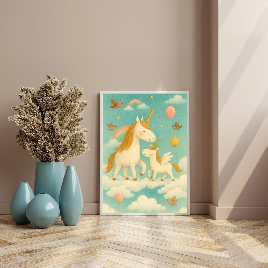 Unicorn Flying In The Sky, Whimsical Nursery Decor - Image 4