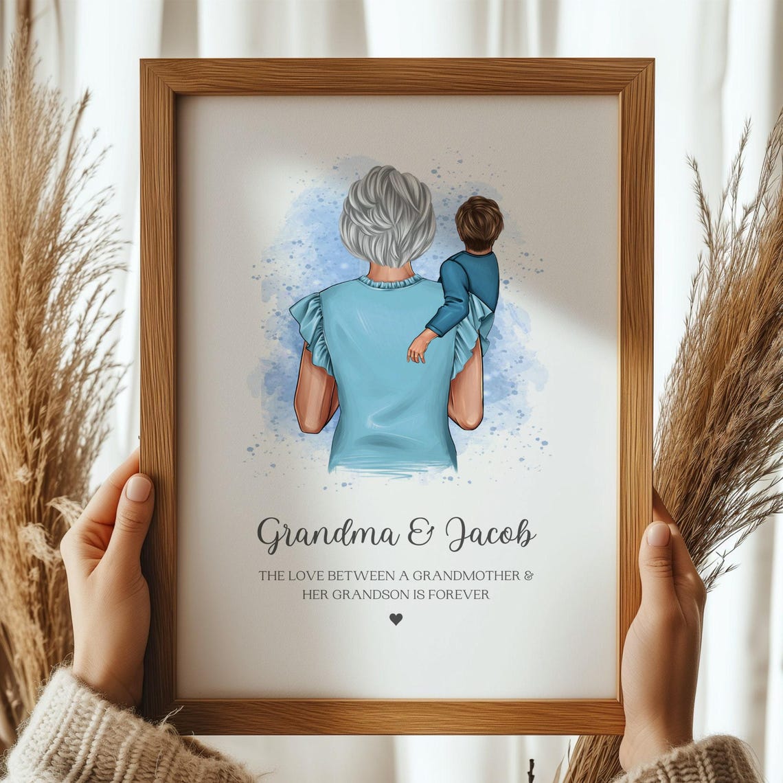 Personalised Gift For Grandma Grandma And Grandson Print Mothers Day Gift For Grandma Granny Nanny Nana Grandparent Birthday Gift