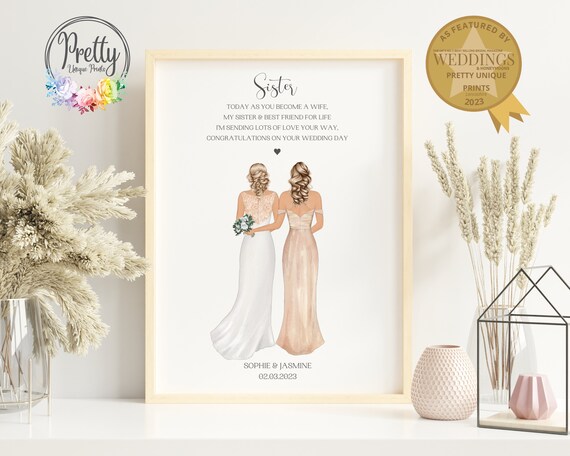Sister Wedding Day Poem Congratulations Bride Keepsake Print