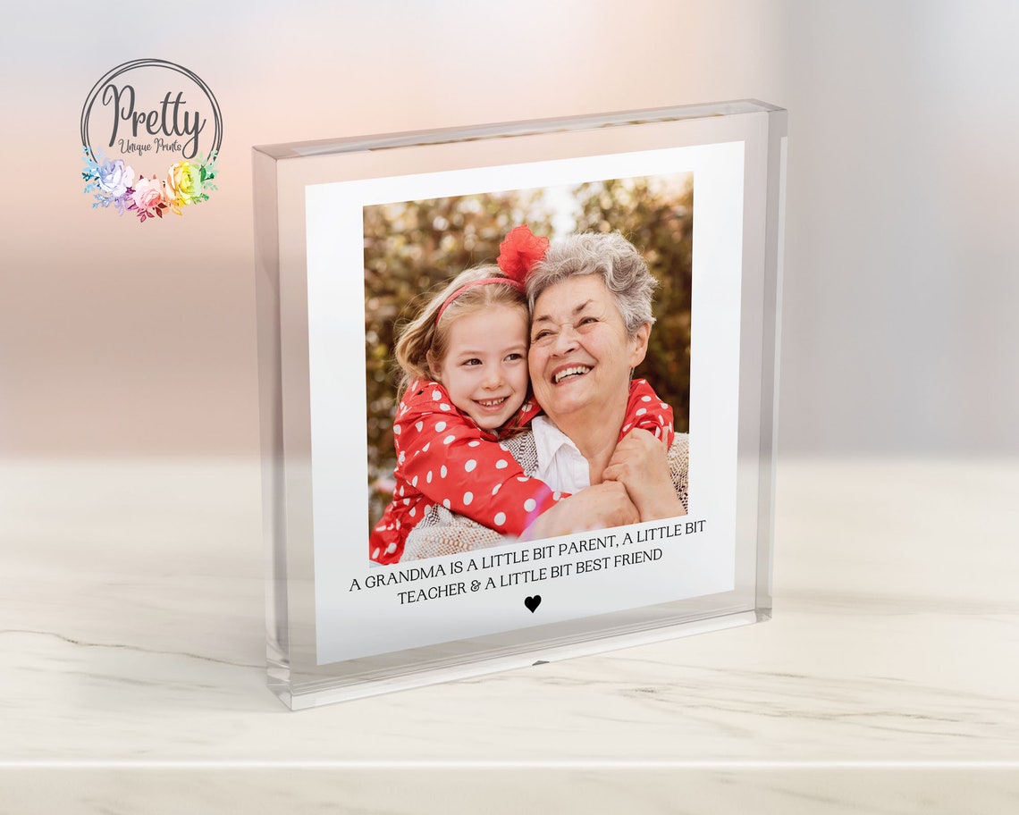 Personalised Grandma Photo Block Best Friend Quote Gift Print