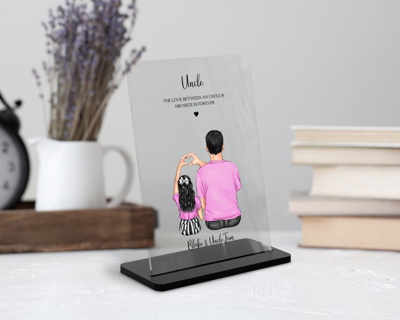Uncle And Niece Forever Personalized Heart Hands Plaque Print