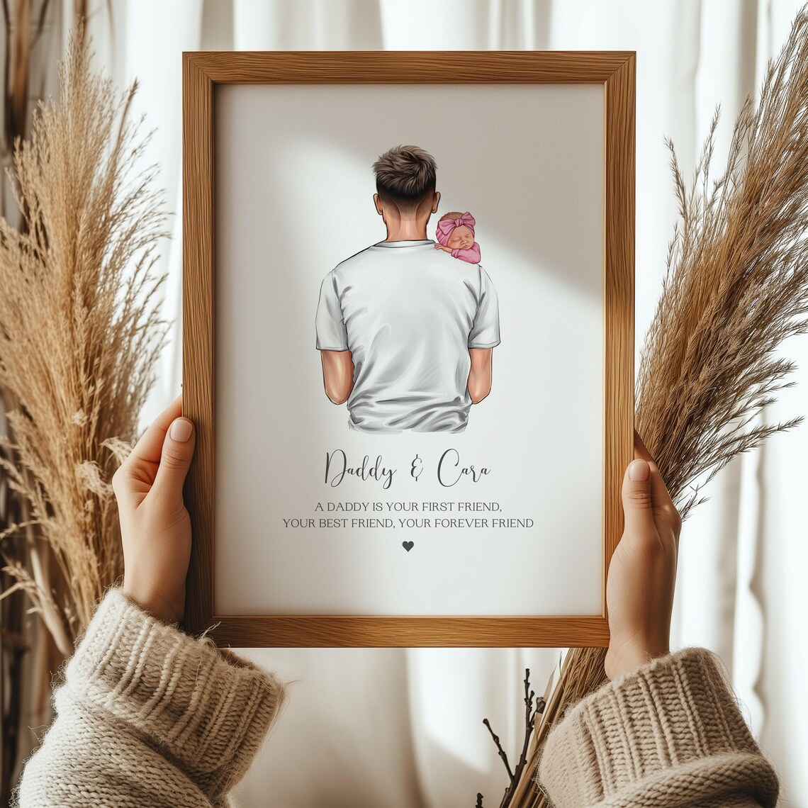 Daddy And Baby Girl First Fathers Day Print Forever Friend Quote Art
