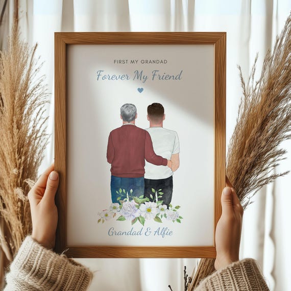 Grandad Birthday Gift Personalised Grandad And Grandson Print Gift From Grandson Granddaughter Fathers Day Gift For Grandpa Taid Papa