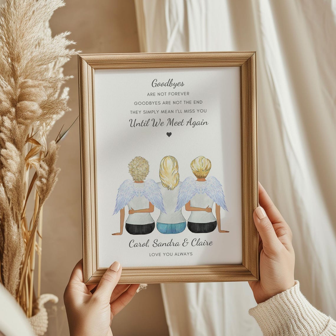 Until We Meet Again Angel Wings In Loving Memory Memorial Wall Art