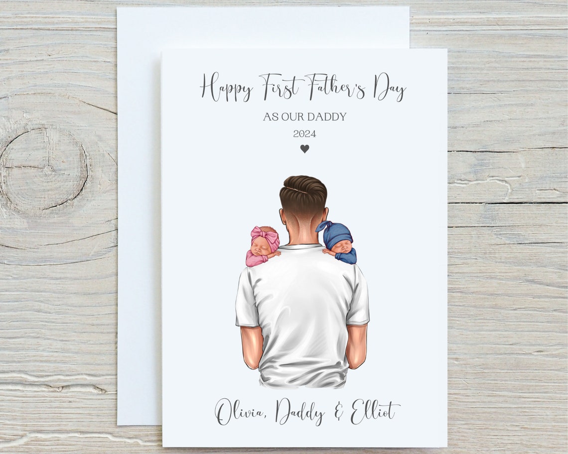 Personalized First Father's Day Twins Print as Our Daddy Babies