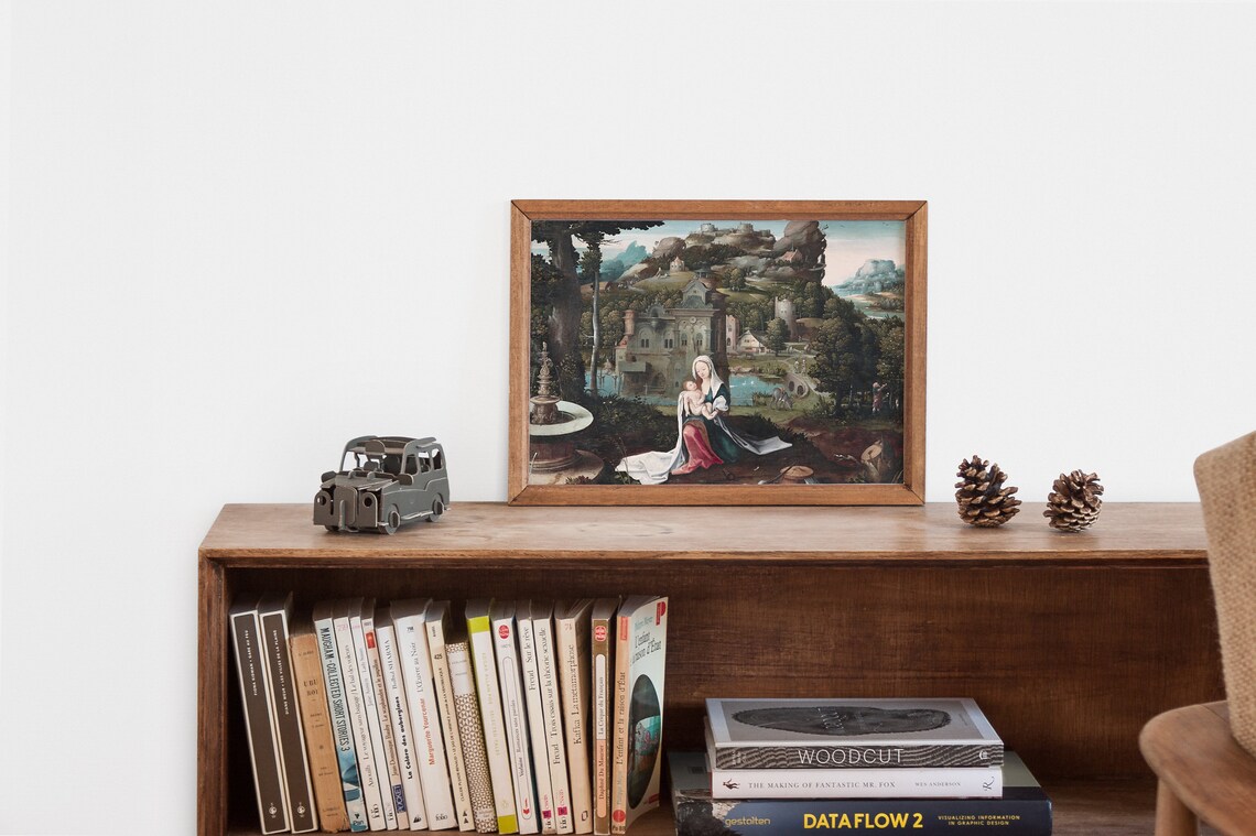 Madonna and Child in a Renaissance Landscape Religious Art Poster - Image 2