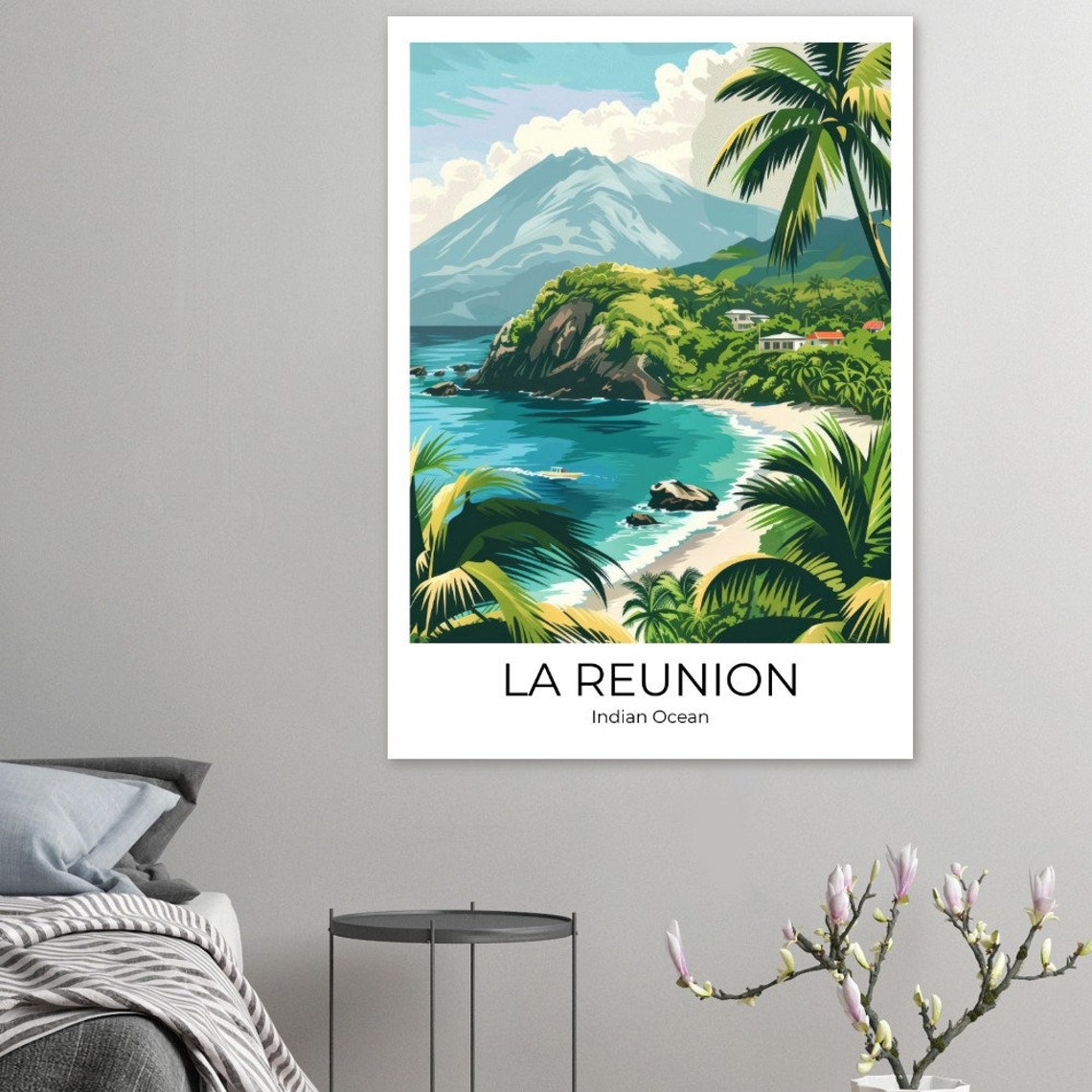 La Reunion Indian Ocean Island Cove Beach Volcano Travel Poster - Image 5
