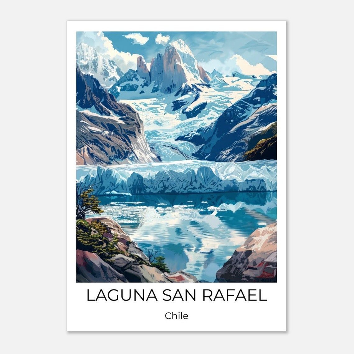 Laguna San Rafael Chile Glacier Peaks Blue Ice Lagoon Poster