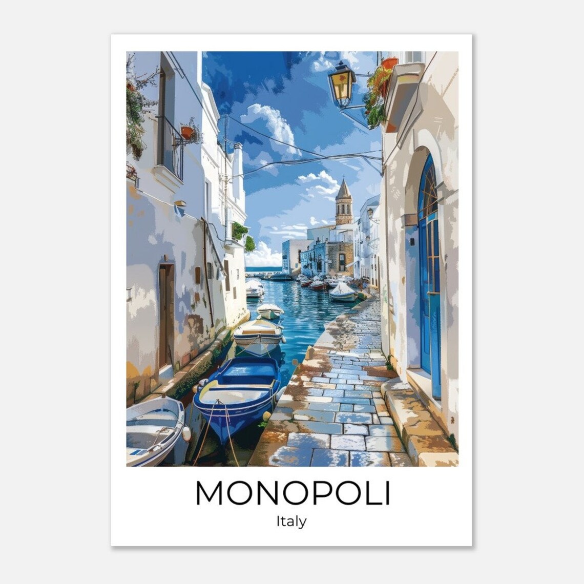 Monopoli Apulia Italy Travel Poster Italy Travel Print Monopoli Italy Gift Italy Wall Art Monopoli Art Print - Image 4