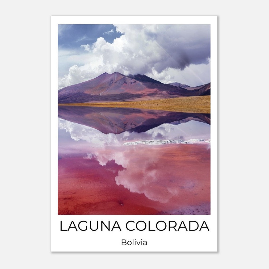 Laguna Colorada Bolivia Travel Poster Bolivia Travel Print Bolivia Poster Wall Art Bolivia Bolivia Print Travel Souvenir - Image 4