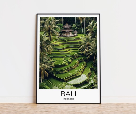 Bali Travel Poster Tegalalang Wall Art Bali Travel Print Bali Wall Decor Bali Gift Bali Travel