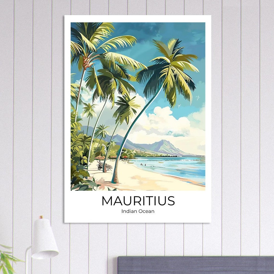 Mauritius Indian Ocean Palm Beach Tropical Seaside Travel Poster - Image 4
