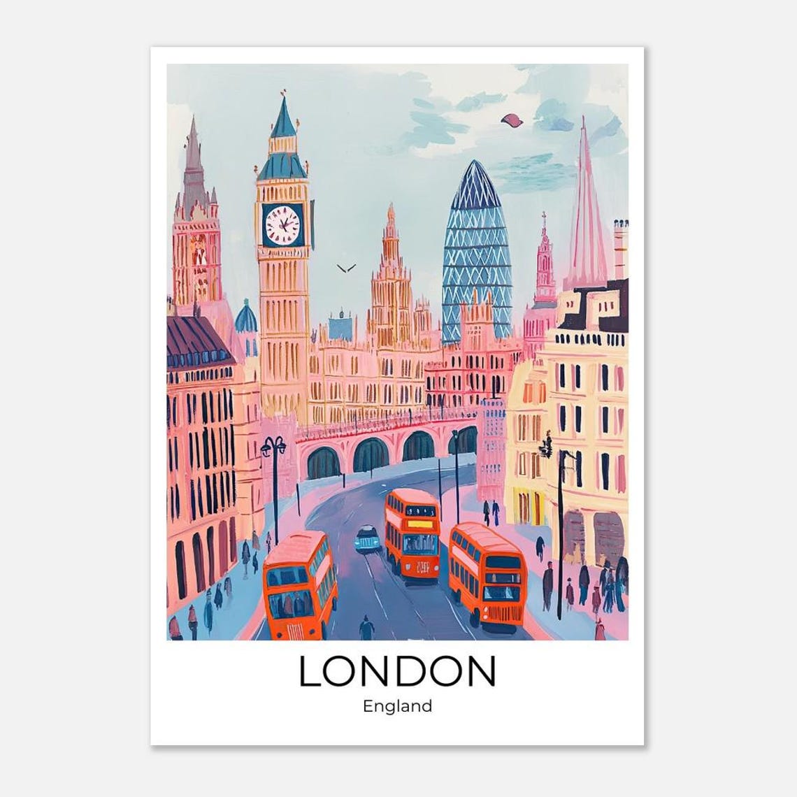 London City Wall Art London City Wall Print London Poster London Gift Travel Gift Travel Poster London City Gift - Image 3