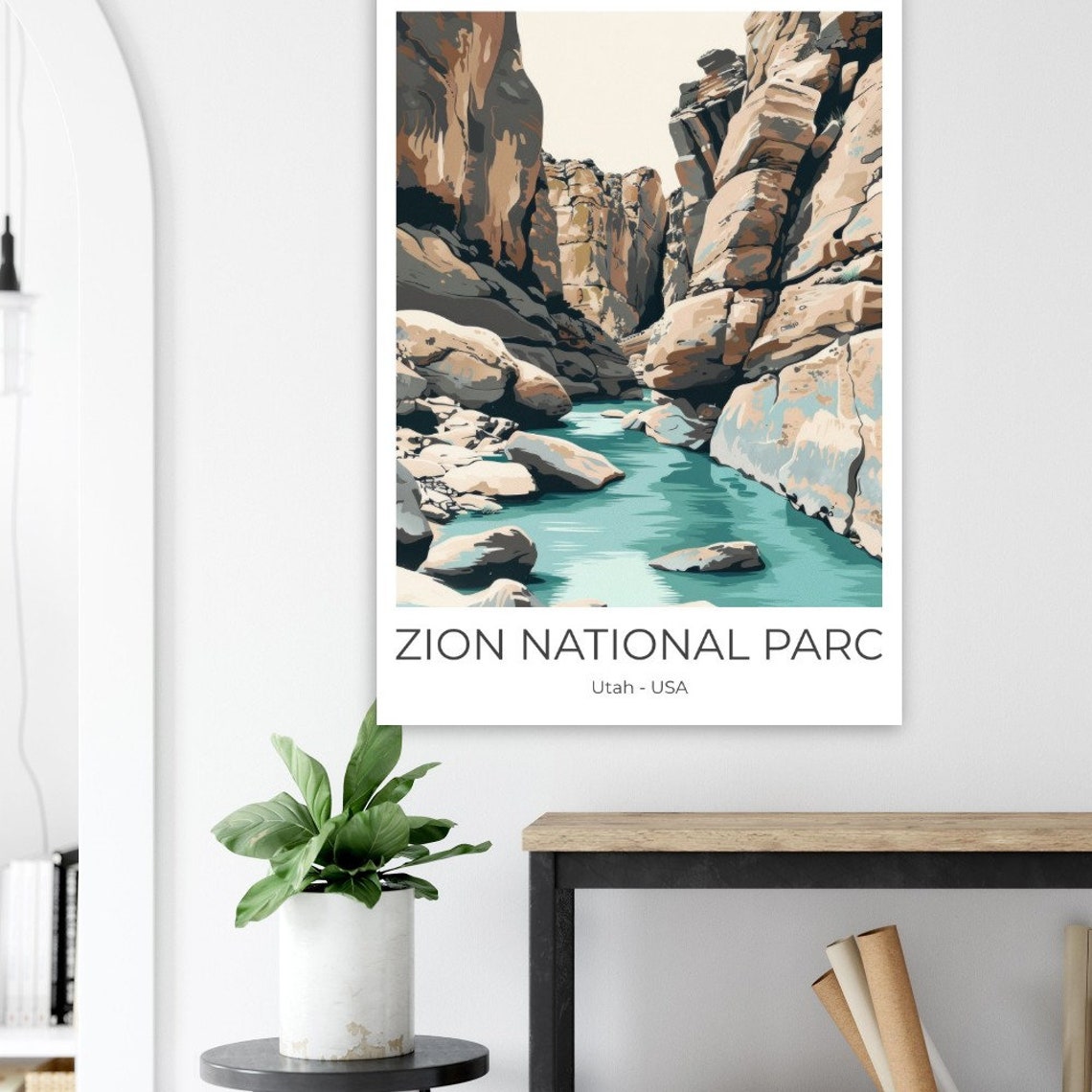 Zion National Park Travel Poster Zion Utah Travel Print Zion National Park Poster Wall Art Zion National Park - Image 4