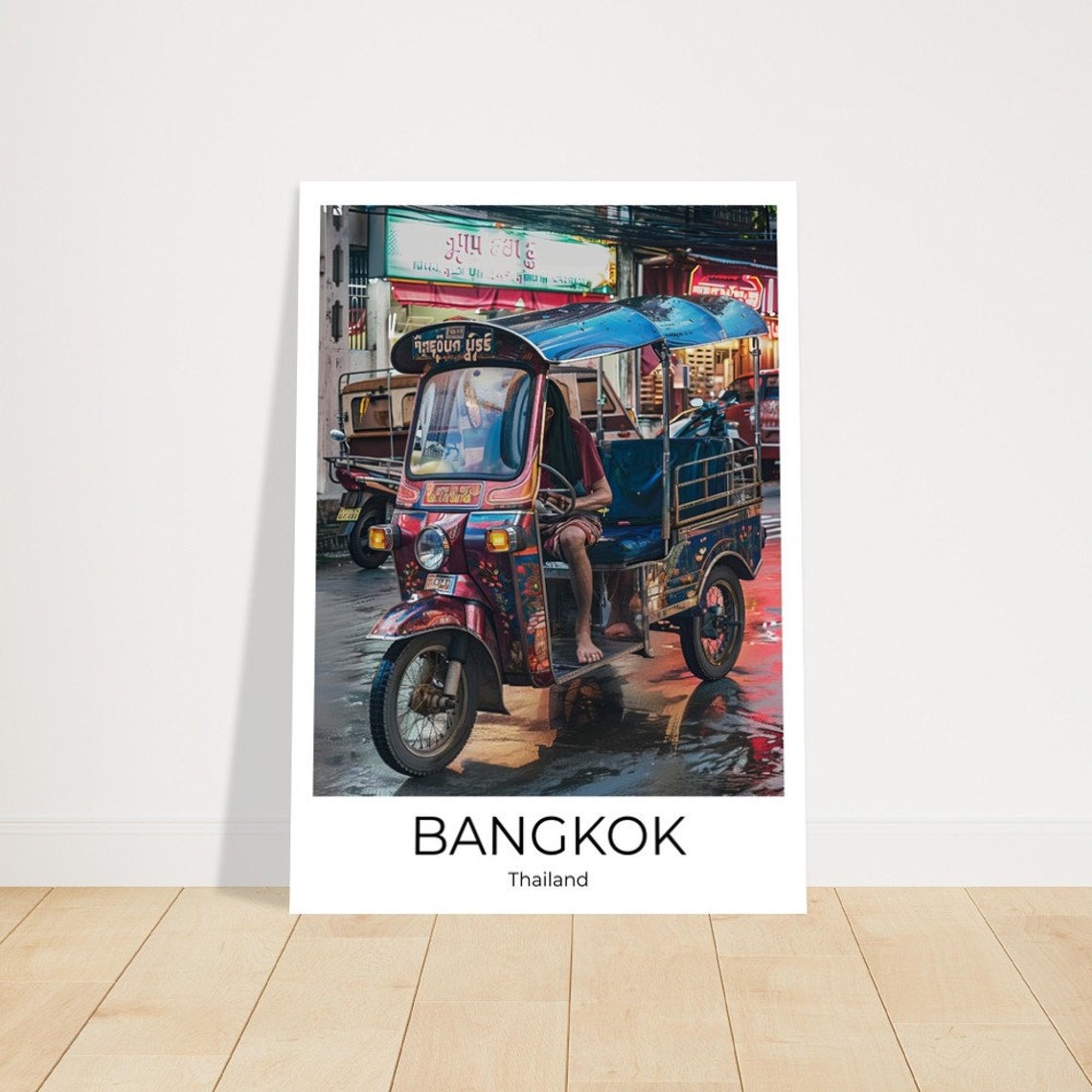Bangkok Tuk Tuk Travel Poster Of Street Life At Bangkok Wall Art Bangkok Travel Thailand Bangkok Wall Decoration - Image 4