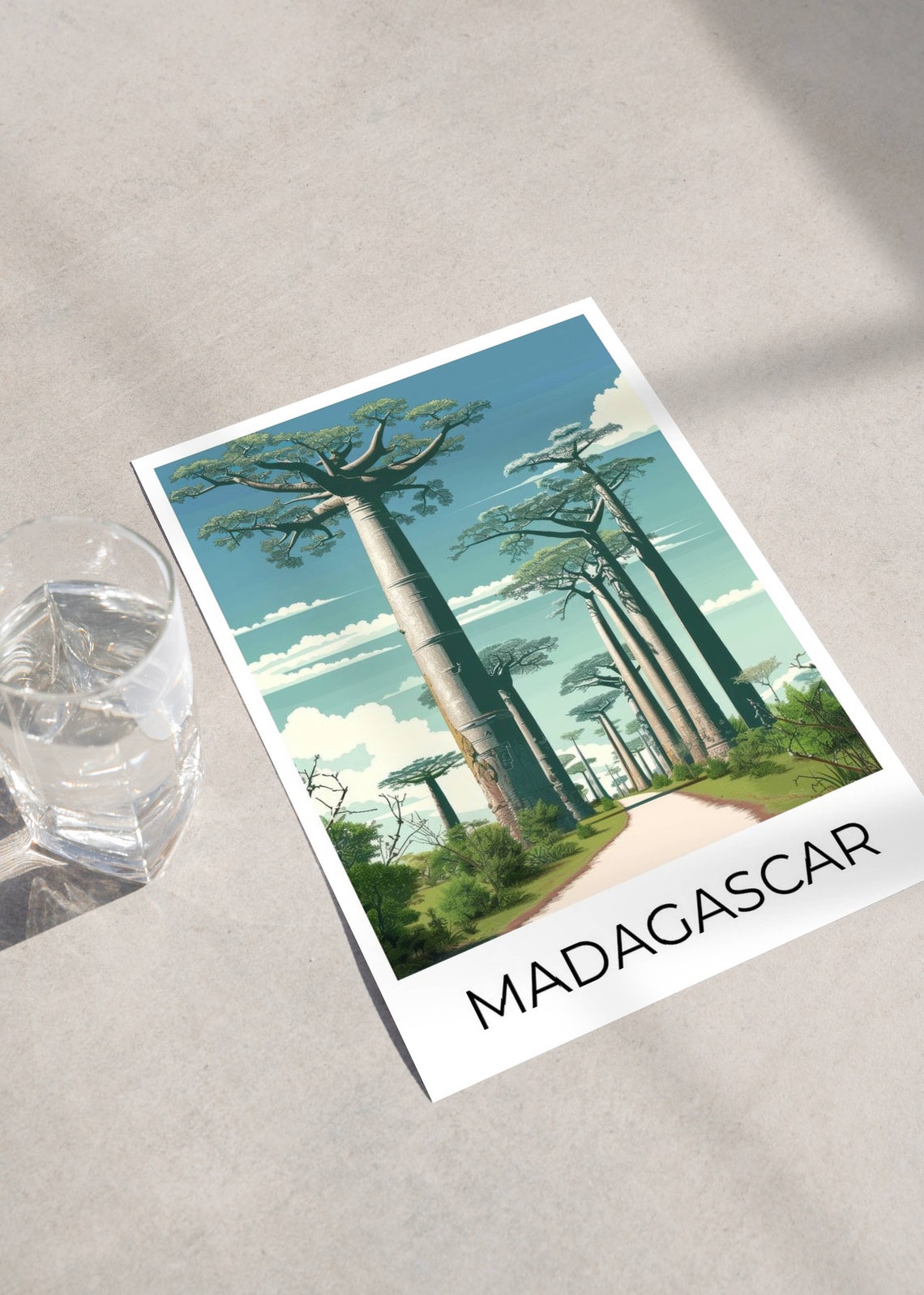Madagascar Avenue of the Baobabs Roadside Trees Travel Poster - Image 3