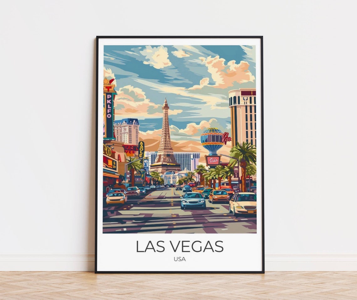 Las Vegas Travel Poster Las Vegas Travel Print Las Vegas Poster Wall Art Las Vegas Vintage Poster Travel Poster Las Vegas Print