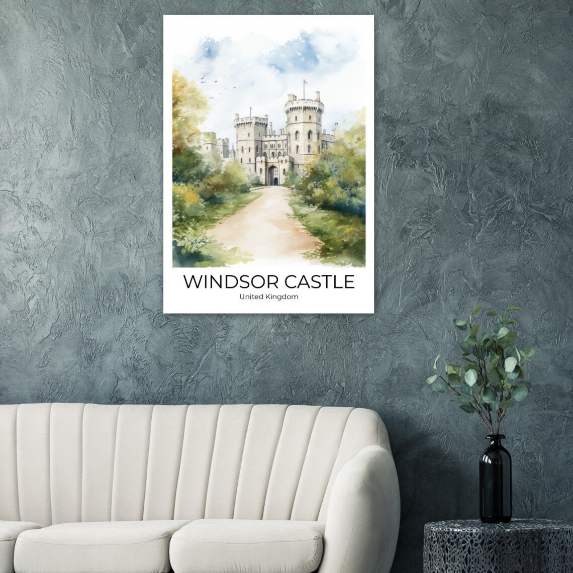 Windsor Castle United Kingdom Watercolor Royal Residence Travel Poster - Image 2