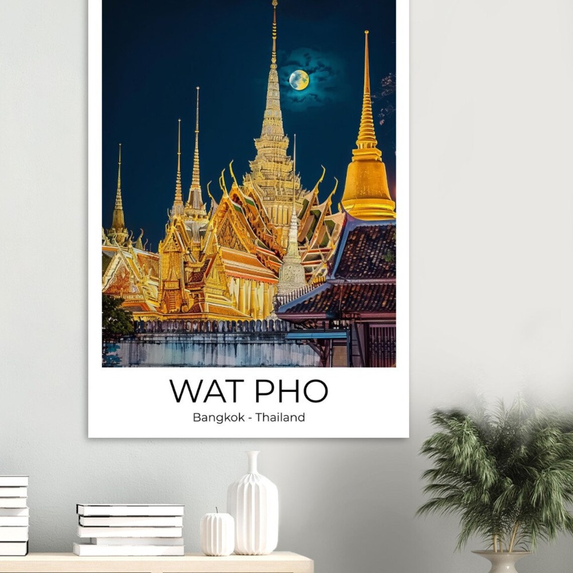 Bangkok Wat Pho Travel Poster Of Bangkok Wall Art Bangkok Travel Thailand Bangkok Wall Decoration - Image 2